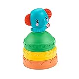 Für Babys ab 6 Monaten Fisher-Price GWL66 - Bunte Elefanten-Stapelbecher, Spielzeug für Babys ab 6 Monaten