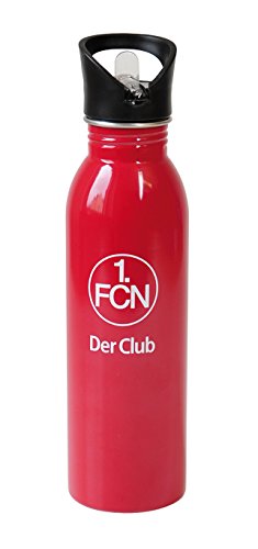 Alu Trinkflasche 0,7l mit Klapp-Strohhalm 1. FC Nürnberg