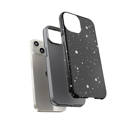 Coque rigide iPhone 14 noir motif tourbillons espace - 3