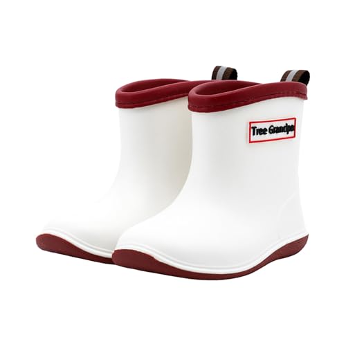IWIHMIV Rain Boots for Girls Toddlers Non Slip Soft Soles Rainboots Boots Boys Lightweight Water Shoes with Handles2