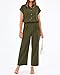 PRETTYGARDEN Womens 2 Piece sets Summer Cap Sleeve Tops Palazzo Pants Dressy Casual Vacation Travel Outfits Tracksuits(Army Green,X-Large)