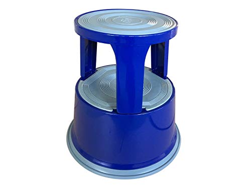 Janrax Blue Metal Paso Kick Stool - Almacén al por Menor para Trabajo Pesado 150 kg Capacidad
