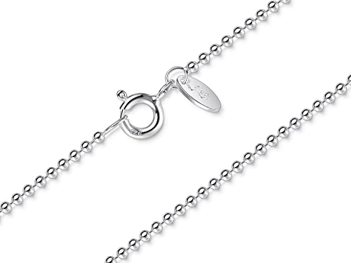 Collier en argent 925 massif et authentique maille boule de 1,5mm