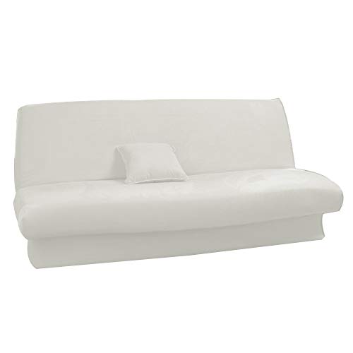 Antonouse Housse de clic clac Extensible 120 à 140cm-180 à 200cm (Noir) (Beige)