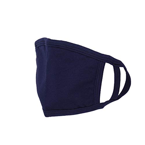 Image of Kids 2 Ply Face Mask Washable Reusable Face Covering for Children, Cotton Face Mask Breathable Safety Mask Protection from Pollution, Navy Blue, 14cm x 10cm, 1pc