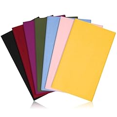 Black, red, blue, olive green, yellow, light pink