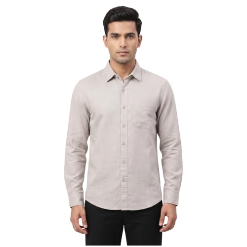 Image of Men's Regular Fit 100% Cotton Solid Casual Shirt