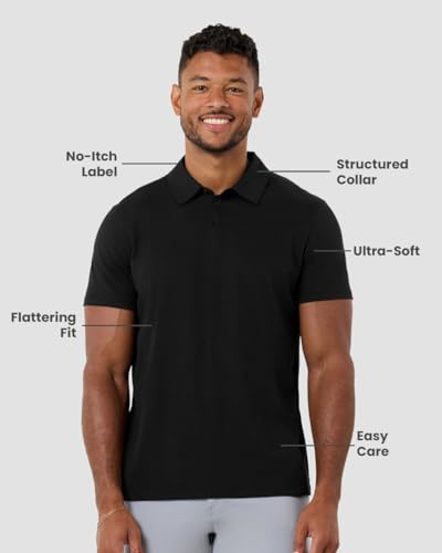 INTO THE AM Polo Shirts for Men - Slim Fit Short Sleeve Collared Shirt S - 4XL Fitted Collar Polos for Work2