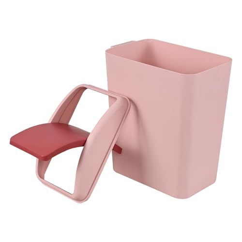 Image of 4.5 Gallon Plastic Trash Can with Swing Lid, Pink