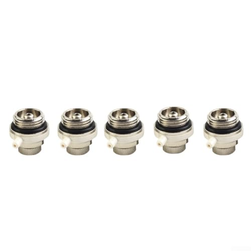 Válvula de ventilación automática de 1,27 cm con corte automático para purga del radiador, válvula de radiador de purga automática para sistema de calefacción del hogar (1/2/3/5 piezas) (5 piezas)