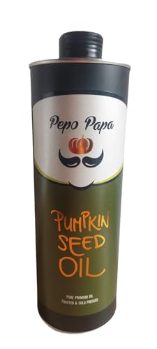Pepo Papa - Aceite de semilla de calabaza 100% puro de primera presión con el método tradicional - ALU Pack - (1 litro)