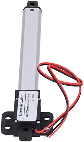 Folany Linear Actuator, 4 inch Stroke Micro 20N/4.5lb DC 12V 1.2 /s Multi-Function Mini Electric Actuator Motor for Home Appliances/Automotive, with Limit Switch(Stroke 100mm-30mm/s-20N)