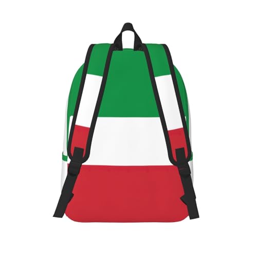 Italian Flag Print Vintage Canvas Backpack Casual Trendy Laptop Backpack For Men Women Hiking, Office3