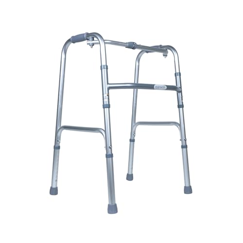 Everactiv Lightweight Aluminuium Walker for adults, Height Adjustable Walking Support for Old People, Sturdy Frame Walker for Old People | Made in India