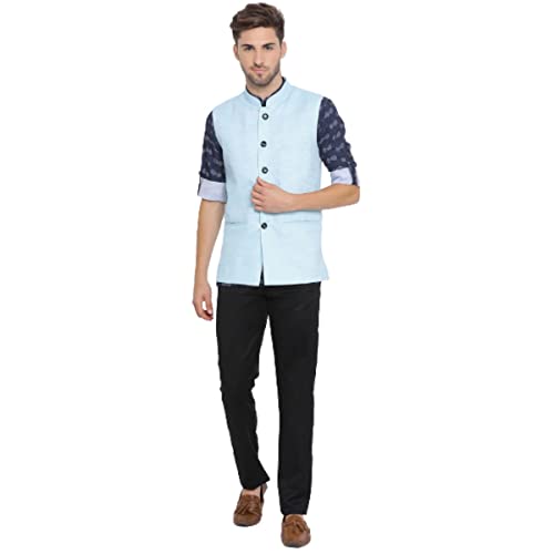 Image of hangup Men 3Pc Kurta Waistcoat Trouser