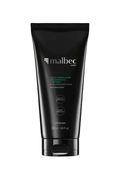 Malbec Vert Loción corporal hidratante para hombres, hidratación y fragancia mejorada (6.8 fl oz)