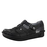 Alegria Women's Pesca Fisherman Leather Sandal Black Butter 9 M US