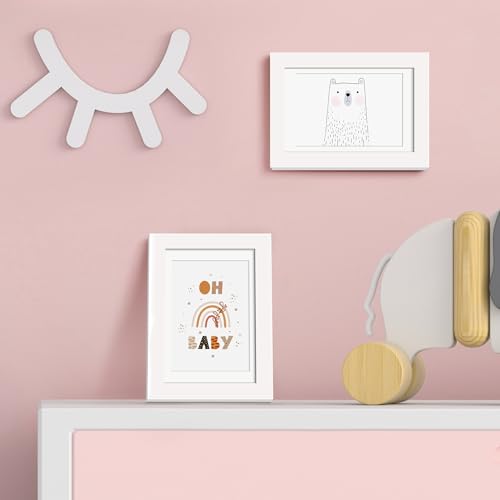 Image of upsimples 4x6 Picture Frame, Display Pictures 3.5x5 with Mat or 4 x 6 Without, Wall Hanging Photo Frames, White, 1 Pack