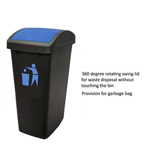 Image of Cello Plastic Garbage Swing-Lid Dustbin 48 Ltr, Green & Blue (COMBO)