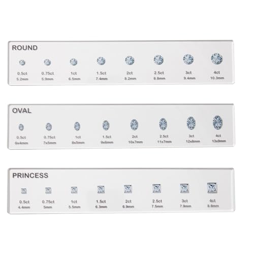 Guide de taille de diamant - Kit de mesure de la calendrier d'anneau, jeu d'outils de comparaison...
