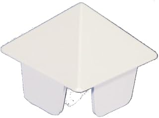 24-Pack 1 1/2" x 1 1/2" (1.390" x 1.390" ID) Sharp Vinyl Picket Cap for Vinyl Fence Posts - 1341 - LMT Mercer - White