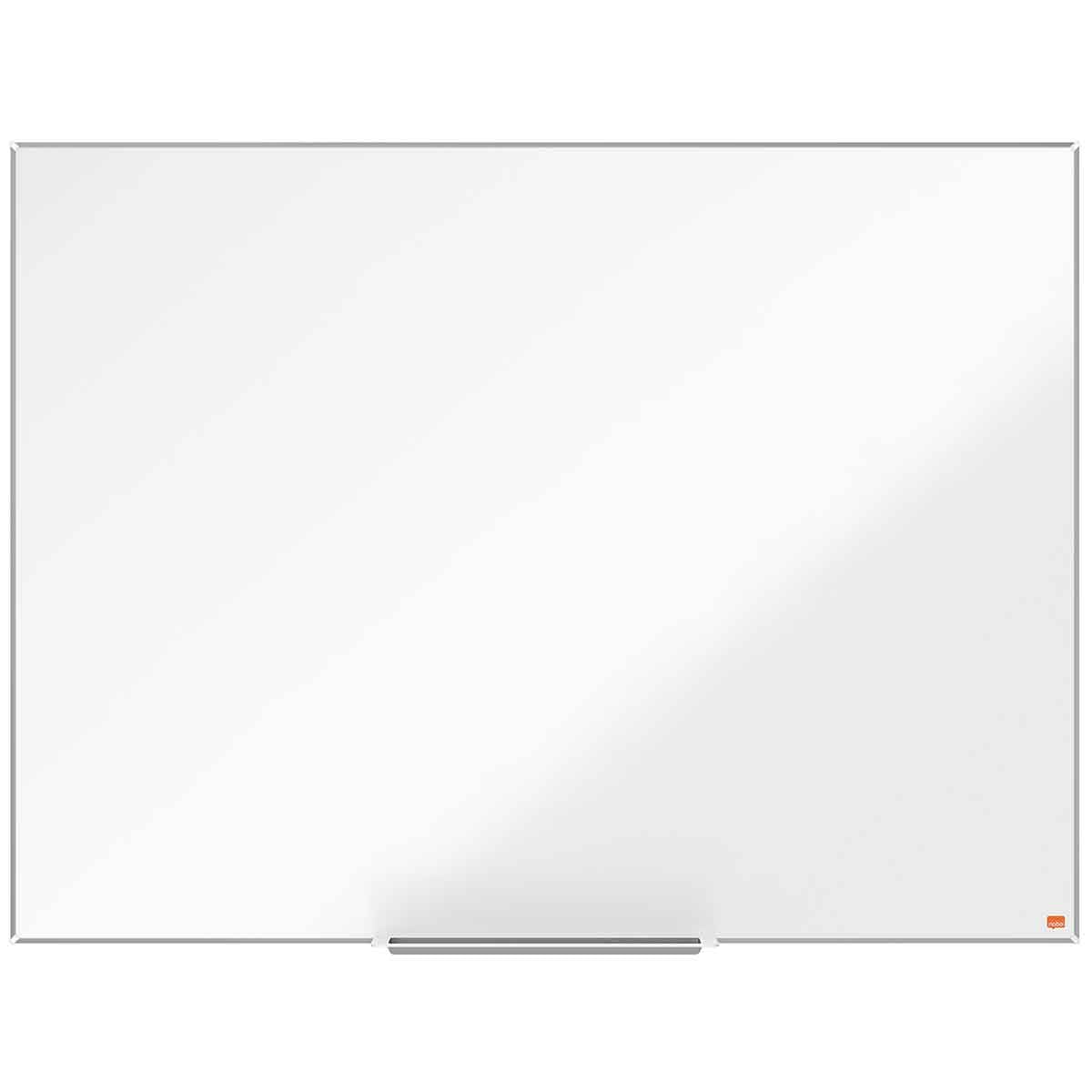 Tablica Nobo Nano Clean ze stali magnetycznej z półką na markery, 1200 x 900 mm, wąska ramka, system mocowania InvisaMount, Impression Pro, kolor biały, 1915403