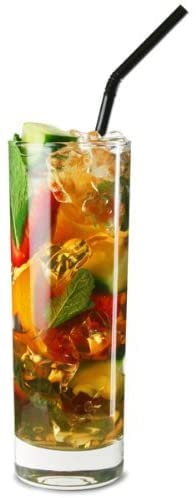 Image of Premium 350ML Juice Glasses Drinking Glasses, Highball Lead-Free Glasses, Tumblers for Water, Juice, Beer, Cocktail and Mixed Drinks - Pieces, Transparent (Tall Glasses, M (Pack of 1))