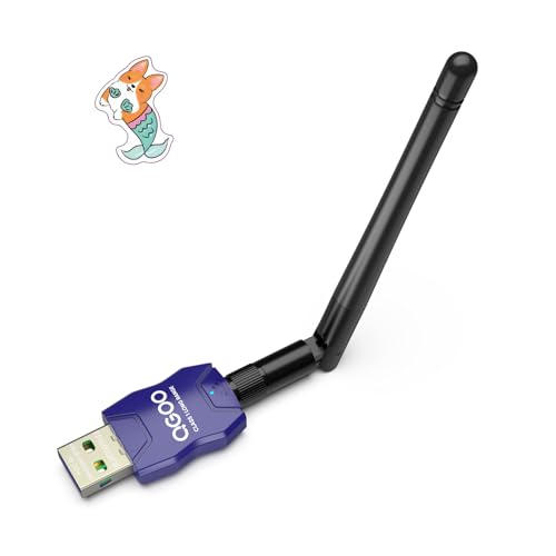 Class 1 Long Range Bluetooth Adapter for PC, QGOO USB Bluetooth Adapter for PC 5.3+EDR, Bluetooth Dongle Bluetooth Receiver Support Windows10/8.1/8/7?blue-195?