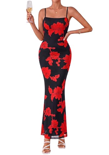 BTFBM Womens Summer Maxi Dress 2026 Floral Mesh...