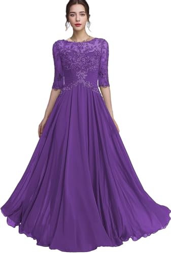 navy long dress for wedding Navy Mermaid Chiffon Long Mother of the Bride Dress with Cape main image 0