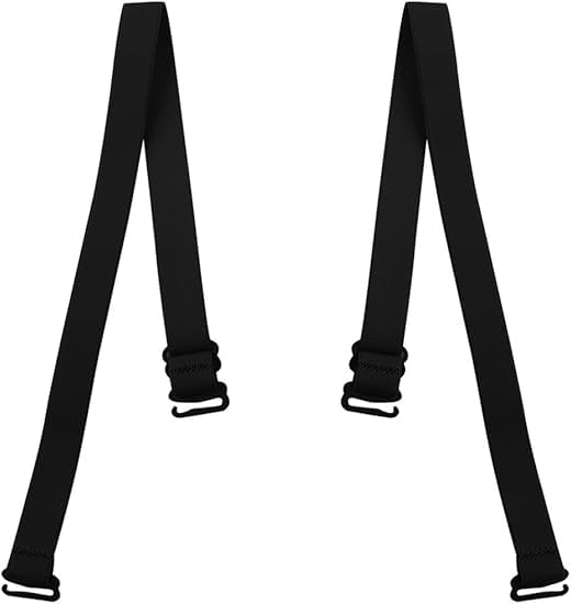 Women Adjustable 1.5cm Elastic Band Bra Straps 2 Pairs Black