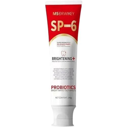 Ms Drwikey Probiotics Pasta de dientes blanca brillante, Ms Drwikey Sp-6 pasta de dientes ultrablanqueadora, Super Probiotic-6, Ms Drwikey Toothpaste Sp-6 iluminador, pasta de dientes (1Pcs)