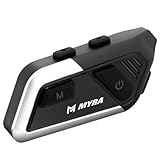 Myra M500 - Intercomunicador Bluetooth para casco de moto, comunicación, piloto-pasajero, música, GPS, impermeable, universal