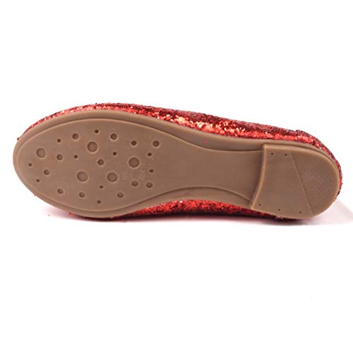 Nova Utopia Toddler Little Girls Dress Ballet Elastic Ankle Strap Flat Shoes,Nf Utopia Girl Nfgf316 Redglitter 11 #TOP4