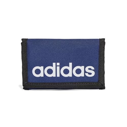 adidas Unisex LINEAR Wallet, Dark Blue/White, One Size