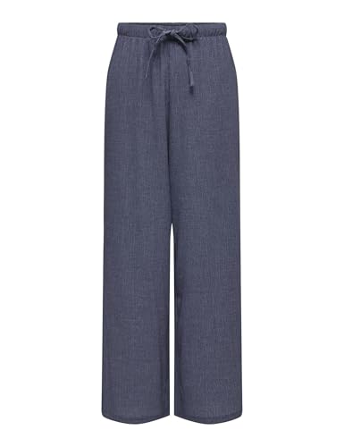 Pantalon large femme ONLY Onlpalmy Life en maille structurée à taille haute