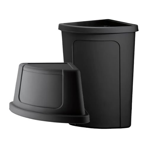 Caneca de basura triangular con tapa, 21 galones, plástico