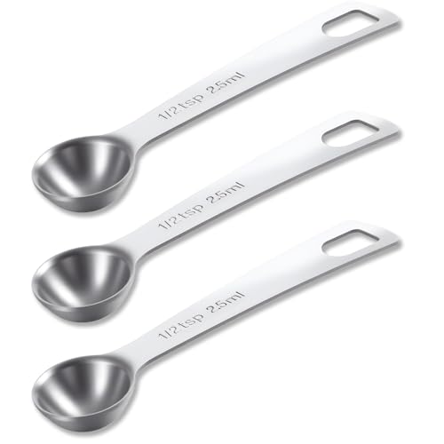 3Pcs 1 Teaspoon Measuring Spoons 1/2 Tsp 1/6 Tbsp 2.5