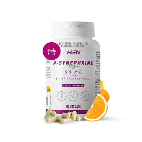 HSN P-Sinefrina 60mg | 120 Cápsulas Vegetales | 100% Natural | Sinefrina procedente de la Naranja Amarga: Contribuye al manejo del peso corporal | No-GMO, Vegano, Sin Gluten