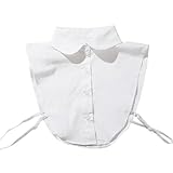 Camicetta con colletto finto in cotone Decorazione Camicetta Colletto della camicia staccabile Maglione da donna Colletti finti Top con bavero Accessori di abbigliamento da donna-Collo tondo bianco