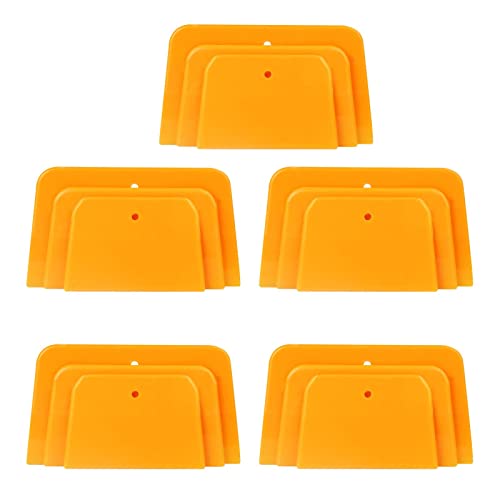 Image of Faddare 15pcs Hard Plastic Body Filler Spreader Caulks, 4 /5 / 6 Inch DIY Craft Paint Auto Body Spreader Car Body Filler Spreader Bondo Spreader Tools(Orange)