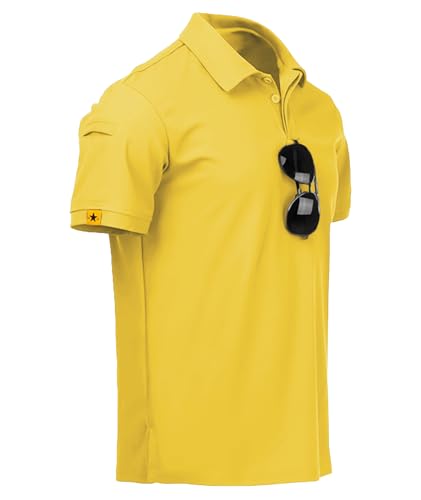 Image of ZITY Mens Polo Shirt Short Sleeve Sports Tactical T-Shirt Athletic Golf Polos Daily Casual Stylish Collared Shirts for Men