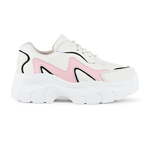 Image of Vendoz Women Premium White Casual Shoes Sneakers