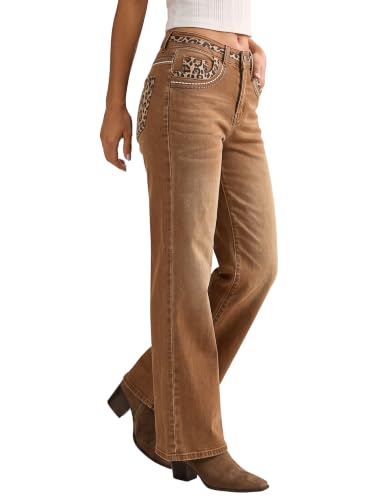 Wide-Leg Leopard Jeans