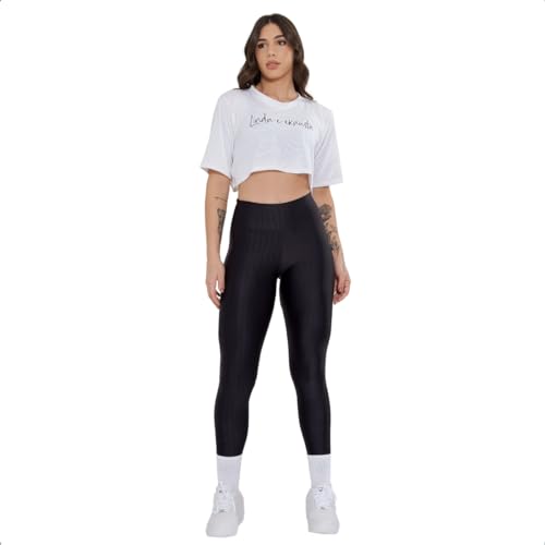 Blusa Cropped Feminino Dry Fit Academia Manga Curta Furadinho Fitness (G, Branco)