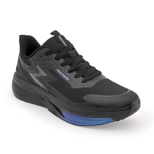 Image of Red Tape Men's Sneakers Grey Blue Mesh Round Toe Lace-Up Comfort Grip