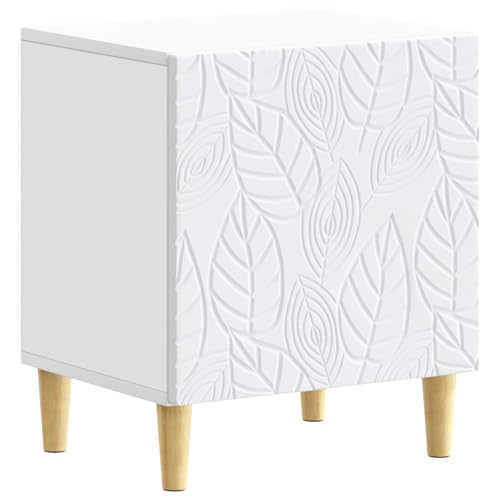 Table de chevet blanche en bois massif d'eucalyptus pour une chambre chic et durable