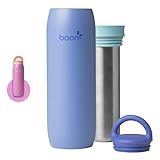 Boon Frosh Portable Breast Milk Chiller - Stainless Steel Breast Milk Cooler - Stainless Steel Portable Milk Storage Container - Blue - Keeps Breast Milk Cold for up to 17 Hours*