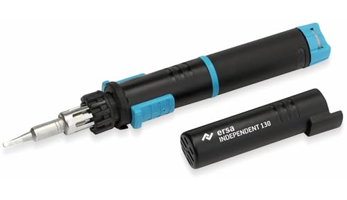 ERSA Independent 130 BASIC-Set Gaslötkolben 130W Temperatur bis 580 °C inkl. 2 Lötspitzen Transportbox Ablagebügel und Reinigungsschwamm - mobile Lötkolben Power - wo immer Sie wollen, ohne Strom
