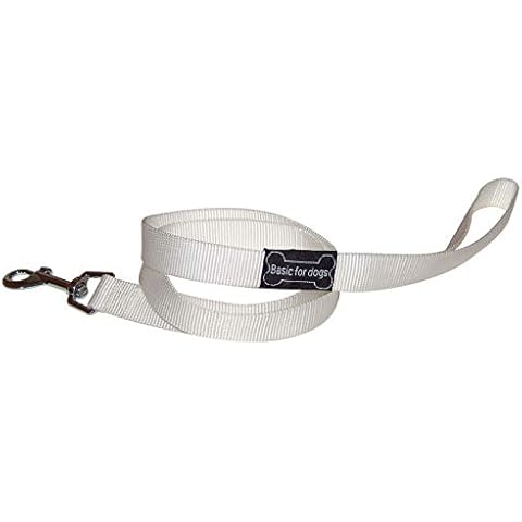 Wouapy Basic Line Lead for Dog, 40 mm/50 cm, White Cover